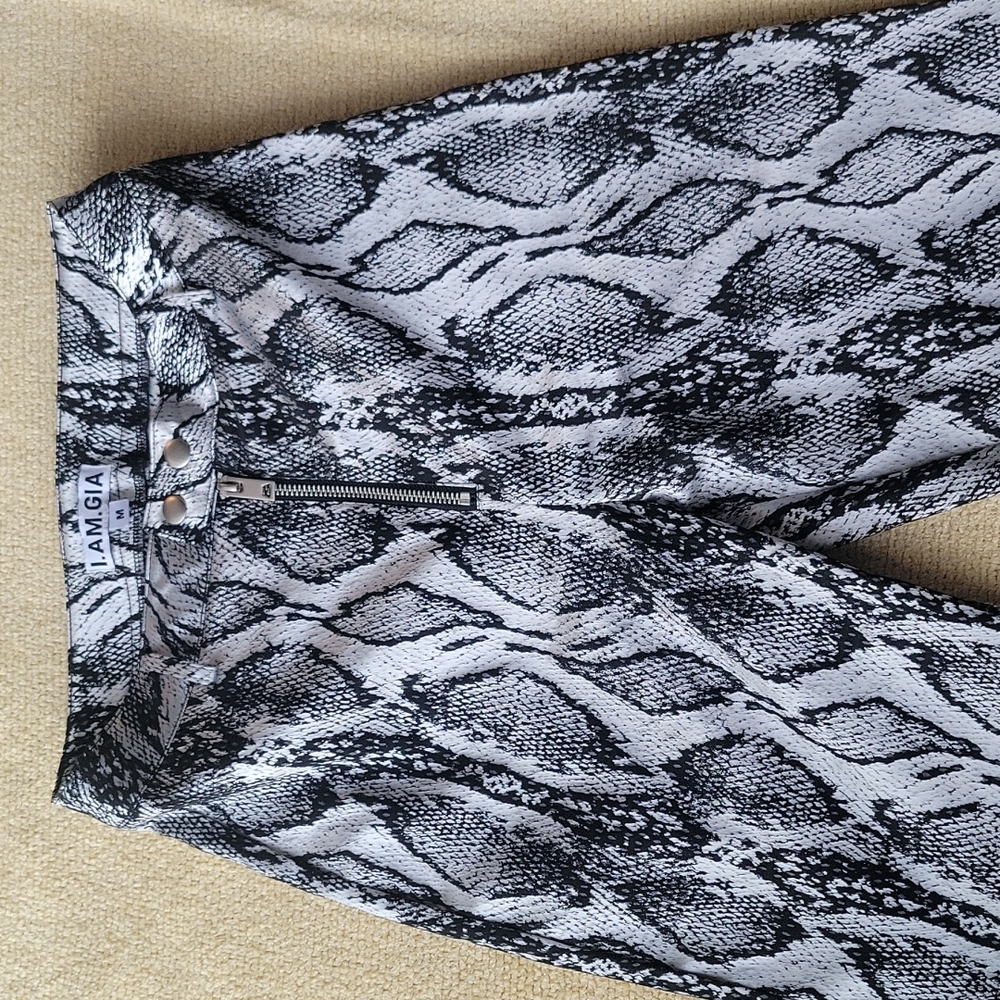I.AM.GIA silver snakeskin pants